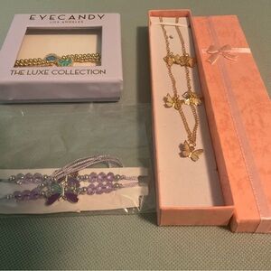 Eye Candy Bracelet Set Butterfly necklace and Butterfly bracelets